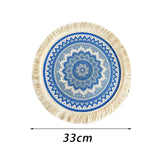 Maxbell Round Placemat 33cm Handmade Woven Tassel Boho Woven for Table Kitchen Decor Style A