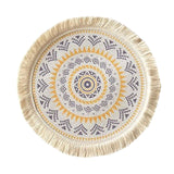 Maxbell Round Placemat 33cm Handmade Woven Tassel Boho Woven for Table Kitchen Decor Style B