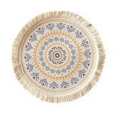 Maxbell Round Placemat 33cm Handmade Woven Tassel Boho Woven for Table Kitchen Decor Style B