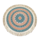 Maxbell Round Placemat 33cm Handmade Woven Tassel Boho Woven for Table Kitchen Decor Style C