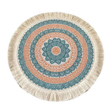 Maxbell Round Placemat 33cm Handmade Woven Tassel Boho Woven for Table Kitchen Decor Style C