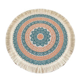 Maxbell Round Placemat 33cm Handmade Woven Tassel Boho Woven for Table Kitchen Decor Style C