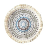 Maxbell Round Placemat 33cm Handmade Woven Tassel Boho Woven for Table Kitchen Decor Style D