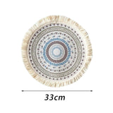 Maxbell Round Placemat 33cm Handmade Woven Tassel Boho Woven for Table Kitchen Decor Style D