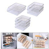 Maxbell egg Box Stackable Slide Design Automatic Rolling for Refrigerator 1 Layer