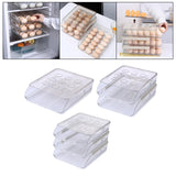 Maxbell egg Box Stackable Slide Design Automatic Rolling for Refrigerator 1 Layer
