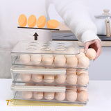 Maxbell egg Box Stackable Slide Design Automatic Rolling for Refrigerator 1 Layer