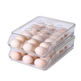 Maxbell egg Box Stackable Slide Design Automatic Rolling for Refrigerator 2Layer