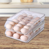 Maxbell egg Box Stackable Slide Design Automatic Rolling for Refrigerator 2Layer