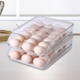 Maxbell egg Box Stackable Slide Design Automatic Rolling for Refrigerator 2Layer