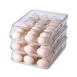 Maxbell egg Box Stackable Slide Design Automatic Rolling for Refrigerator 3 Layer