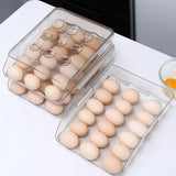 Maxbell egg Box Stackable Slide Design Automatic Rolling for Refrigerator 3 Layer