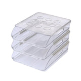 Maxbell egg Box Stackable Slide Design Automatic Rolling for Refrigerator 3 Layer