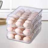 Maxbell egg Box Stackable Slide Design Automatic Rolling for Refrigerator 3 Layer