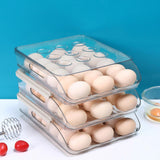 Maxbell egg Box Stackable Slide Design Automatic Rolling for Refrigerator 3 Layer