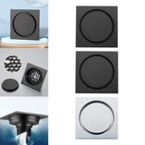 Maxbell Multifunction Shower Floor Drain Square Reusable for Bathroom Shower Drains Black