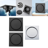 Maxbell Multifunction Shower Floor Drain Square Reusable for Bathroom Shower Drains Black