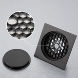 Maxbell Multifunction Shower Floor Drain Square Reusable for Bathroom Shower Drains Black