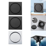 Maxbell Multifunction Shower Floor Drain Square Reusable for Bathroom Shower Drains Black