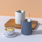 Maxbell Milk Frothing Pitcher Milk Mug Espresso Steaming Cups for Coffee Beige