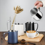 Maxbell Milk Frothing Pitcher Milk Mug Espresso Steaming Cups for Coffee Beige