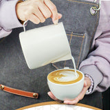 Maxbell Milk Frothing Pitcher Milk Mug Espresso Steaming Cups for Coffee Beige