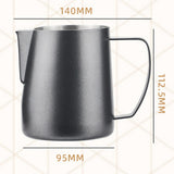 Maxbell Milk Frothing Pitcher Milk Mug Espresso Steaming Cups for Coffee Black