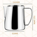Maxbell Milk Frothing Pitcher Milk Mug Espresso Steaming Cups for Coffee Argent