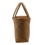 Maxbell Rural Rattan Woven Bag Candy Bags Holding Flowers for Park Outdoor Hiking 34x14x21CM