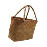 Maxbell Rural Rattan Woven Bag Candy Bags Holding Flowers for Park Outdoor Hiking 34x14x21CM