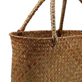 Maxbell Rural Rattan Woven Bag Candy Bags Holding Flowers for Park Outdoor Hiking 34x14x21CM