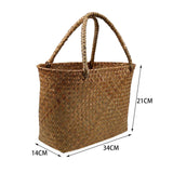 Maxbell Rural Rattan Woven Bag Candy Bags Holding Flowers for Park Outdoor Hiking 34x14x21CM