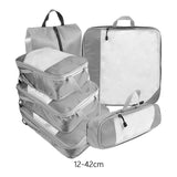 Maxbell 6x Luggage Suitcase Organizer Space Saving Travel Compression Packing Cubes Gray