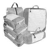 Maxbell 6x Luggage Suitcase Organizer Space Saving Travel Compression Packing Cubes Gray