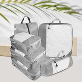 Maxbell 6x Luggage Suitcase Organizer Space Saving Travel Compression Packing Cubes Gray