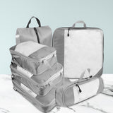Maxbell 6x Luggage Suitcase Organizer Space Saving Travel Compression Packing Cubes Gray