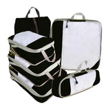 Maxbell 6x Luggage Suitcase Organizer Space Saving Travel Compression Packing Cubes Black