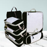 Maxbell 6x Luggage Suitcase Organizer Space Saving Travel Compression Packing Cubes Black