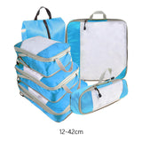 Maxbell 6x Luggage Suitcase Organizer Space Saving Travel Compression Packing Cubes Blue