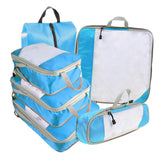 Maxbell 6x Luggage Suitcase Organizer Space Saving Travel Compression Packing Cubes Blue