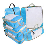 Maxbell 6x Luggage Suitcase Organizer Space Saving Travel Compression Packing Cubes Blue