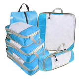 Maxbell 6x Luggage Suitcase Organizer Space Saving Travel Compression Packing Cubes Blue