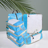 Maxbell 6x Luggage Suitcase Organizer Space Saving Travel Compression Packing Cubes Blue