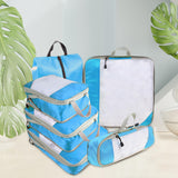 Maxbell 6x Luggage Suitcase Organizer Space Saving Travel Compression Packing Cubes Blue