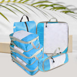 Maxbell 6x Luggage Suitcase Organizer Space Saving Travel Compression Packing Cubes Blue