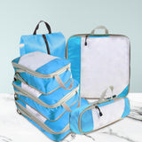 Maxbell 6x Luggage Suitcase Organizer Space Saving Travel Compression Packing Cubes Blue