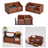 Maxbell Wooden Cosmetic Storage Organizer Box Pen Holder for Bedroom Hotel Home Style A