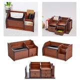 Maxbell Wooden Cosmetic Storage Organizer Box Pen Holder for Bedroom Hotel Home Style A