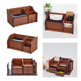 Maxbell Wooden Cosmetic Storage Organizer Box Pen Holder for Bedroom Hotel Home Style A