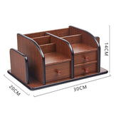 Maxbell Wooden Cosmetic Storage Organizer Box Pen Holder for Bedroom Hotel Home Style C